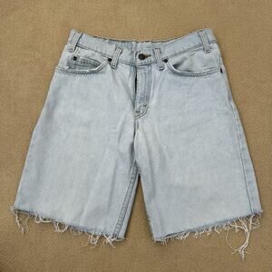 Vintage 80s Levi’s Orange Tab Light Wash Denim Cut Off Shorts 9” 30